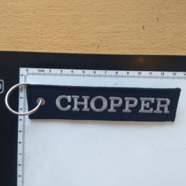 Embroided Keychain - Black & White - CHOPPER