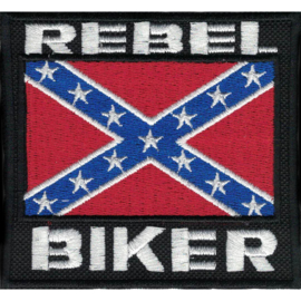 PATCH - Confederate flag - REBEL BIKER