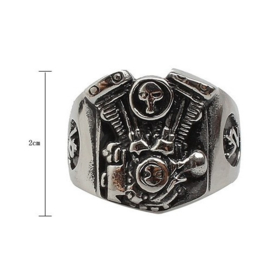 V2 Engine Ring - Skull