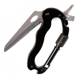 Knife / Multi-Tool - Fishing - Camping - Biker - Carabiner tool 6 in 1