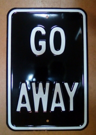 HEAVY Large Metal Plate - GO AWAY