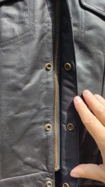 Leather Vest - Cut Off - Black - High Neck - Side Expansion Lace