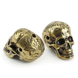 Brass Skull - Heavy - Craneum - aprox 30mm - Vintage