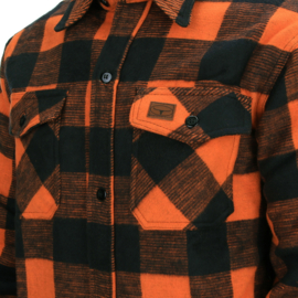 Lumber Jack is Back! - Longhorn Flannel Shirt - Black & Orange