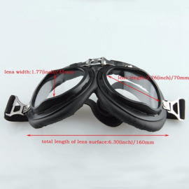 Goggles - Red Baron style - Black