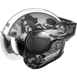 BEON B707 HELMET - Black & White - Skull