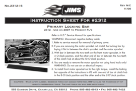 JIMS - Primary Locking Bar 2312 - Use on 2007 to Present FL’s