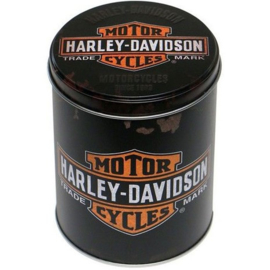 Harley-Davidson - Tin Storage Box - Black / Round / Genuine