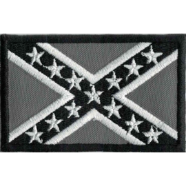 PATCH - Confederate flag - Rebel flag in GRIJS