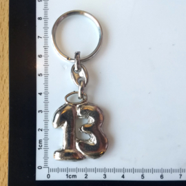 Metal Keychain - Number Thirteen - 13
