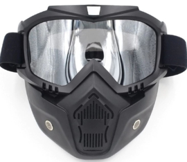 Shark-style - Full Face Mask with Goggles - CHROME