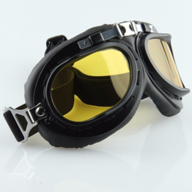 Goggles - RAF / Red Baron style - Gold Chrome Lens