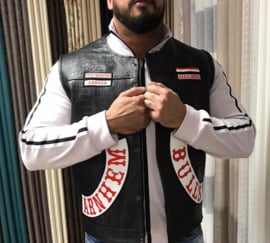 The Croc - Black Leather Vest - MC Vest