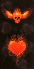 Winged Skull and Flaming Heart On Fire - Tube - Tunnel