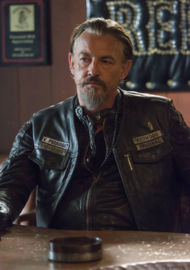 Leather MC-Vest - Cut Off - SOA - High V-cut neck