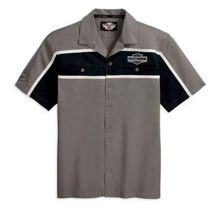 The Garage Mechanic Short Sleeve Shirt - Black & Grey