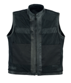 MC Vest - PERFORATED LEATHER & MESH -  Side Zippers