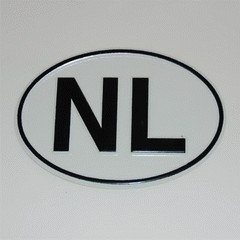 NL - oval metal sign for classic bike or car - Nederland