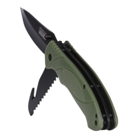 Bush Knife Stainless Steel - Bushcraft Saw Knife - Army Green