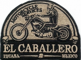 312 - Patch - El Caballero - Motorcycle Service - Tijuana - GOLD