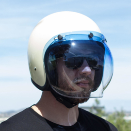 LAST ONE - Biltwell Jet - Bubble Visor - Blue Gradient - Bubble Shield