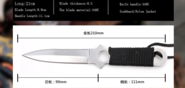 Survival Knife Stainless Steel - Diving knife / Tactical Knife