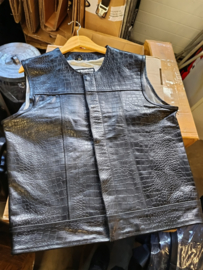 The Croc - Black Leather Vest - MC Vest