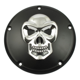 Skull derby cover 5-hole - Black & Chrome
