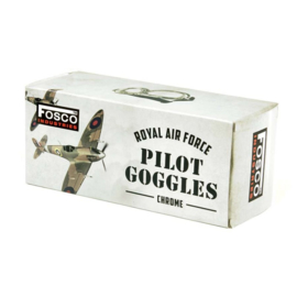 Goggles - RAF / Red Baron style - Classic Chrome De Luxe