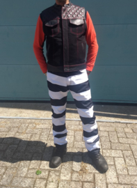 Prison Motorcycle Jeans - Black & White Stripes - Para Aramide