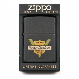 Harley-Davidson Zippo - Black Old Skool Logo