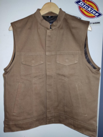 Brown Denim Vest  'Sonny' - 6 pockets