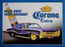 Large Metal Plate - Corona Extra - Miles Away from Ordinary - USA Car V8