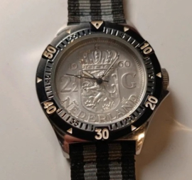 Wristwatch - KNM - Silver Dutch Coin 1960 NATO band