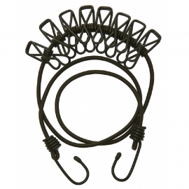 Clothes line - Elastic - hooks and clamps - Waslijn