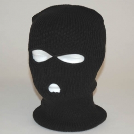 Balaclava Face Mask - 3-hole - Wool - Black