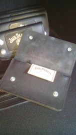 Wallet - Jack Daniels - Black Leather Silver Logo - Medium