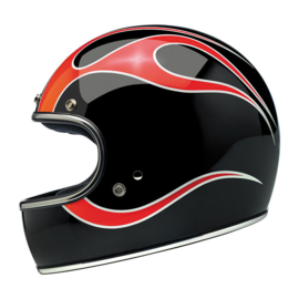 BiltWell - Gringo Helmet- Black & Red Flames