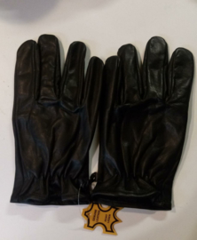 Gloves - Short Biker Gloves - BLACK Leather