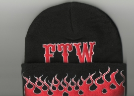 Knit Cap - Fuck The World - Flames - FTW