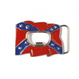 Belt Buckle Rebel flag with bottle opener