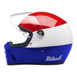 Biltwell - Lane Splitter Helmet - Red White Blue (ECE)