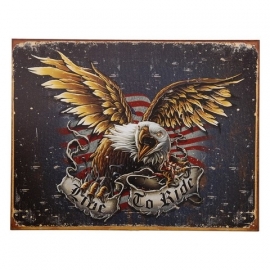 Large Metal Plate - Live to Ride - Eagle