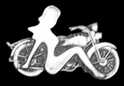 P123 - Pin - Motorcycle Biker Babe / Mud Girl