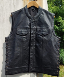 Leather MC Vest - Side Expansion Lace