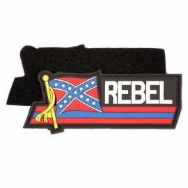 PVC & VELCRO PATCH - Waving Flag - Confederate flag - REBEL