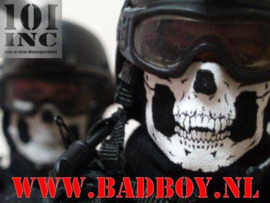 Military Buckle Belt - Skull & Star - Metal/Canvas - Army Green