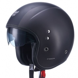 Barock - Pilot Helmet  - integrated tinted visor -  Flat Black - ECE 22.05