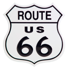 Route 66 - Embossed Shield - Metal Plate