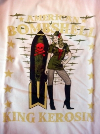 King Kerosin - American Bombshell - Army Pin up - White T-shirt